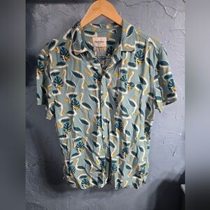 Goodfellow & Co Men's Teal Pelican Pattern Shirt Sz M